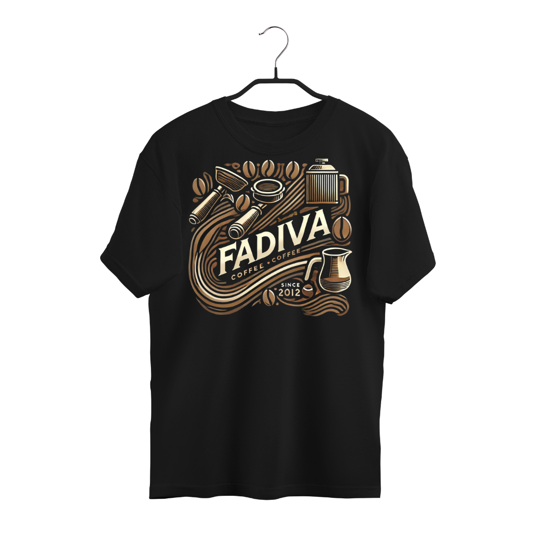 T-shirt Manga Corta Negra, Diseño 6 Vintage FADIVA