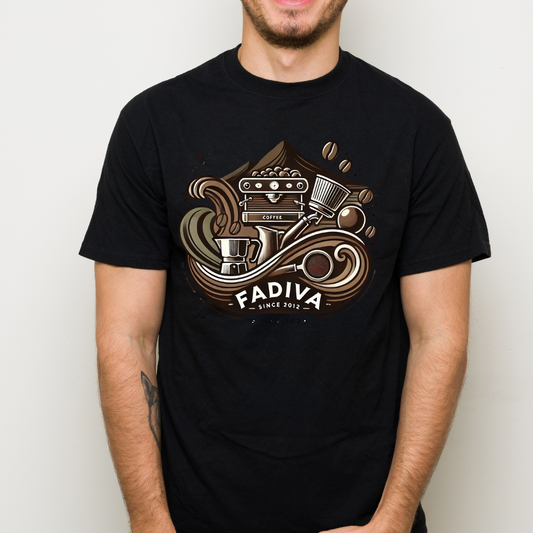 T-shirt Manga Corta Negra, Diseño 1 Vintage FADIVA