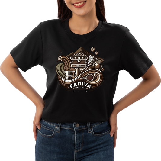 T-shirt Manga Corta Negra, Diseño 4 Vintage FADIVA