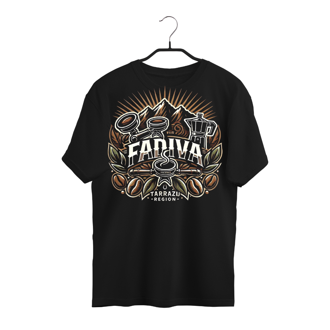 T-shirt Manga Corta Negra, Diseño 5 Vintage FADIVA