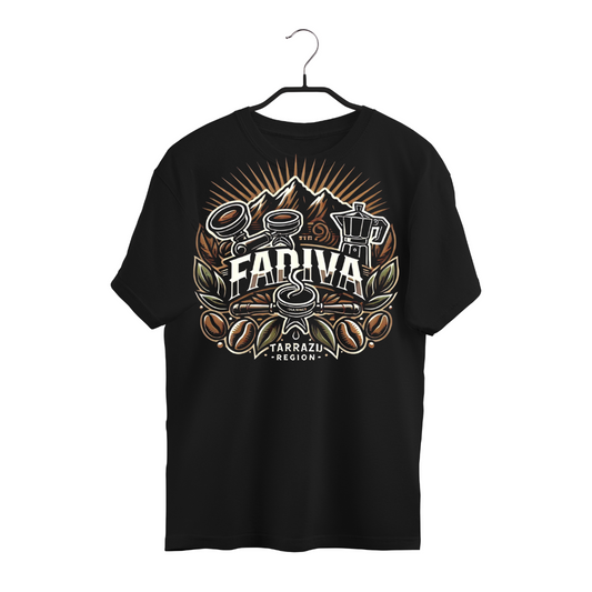 T-shirt Manga Corta Negra, Diseño 5 Vintage FADIVA