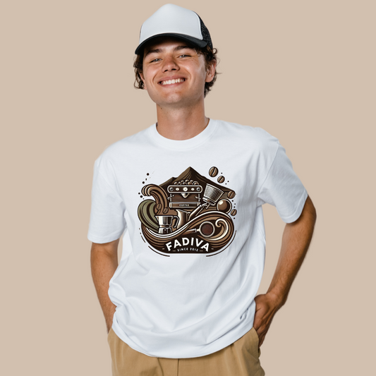 T-shirt Manga Corta Blanca, Diseño 1 Vintage FADIVA