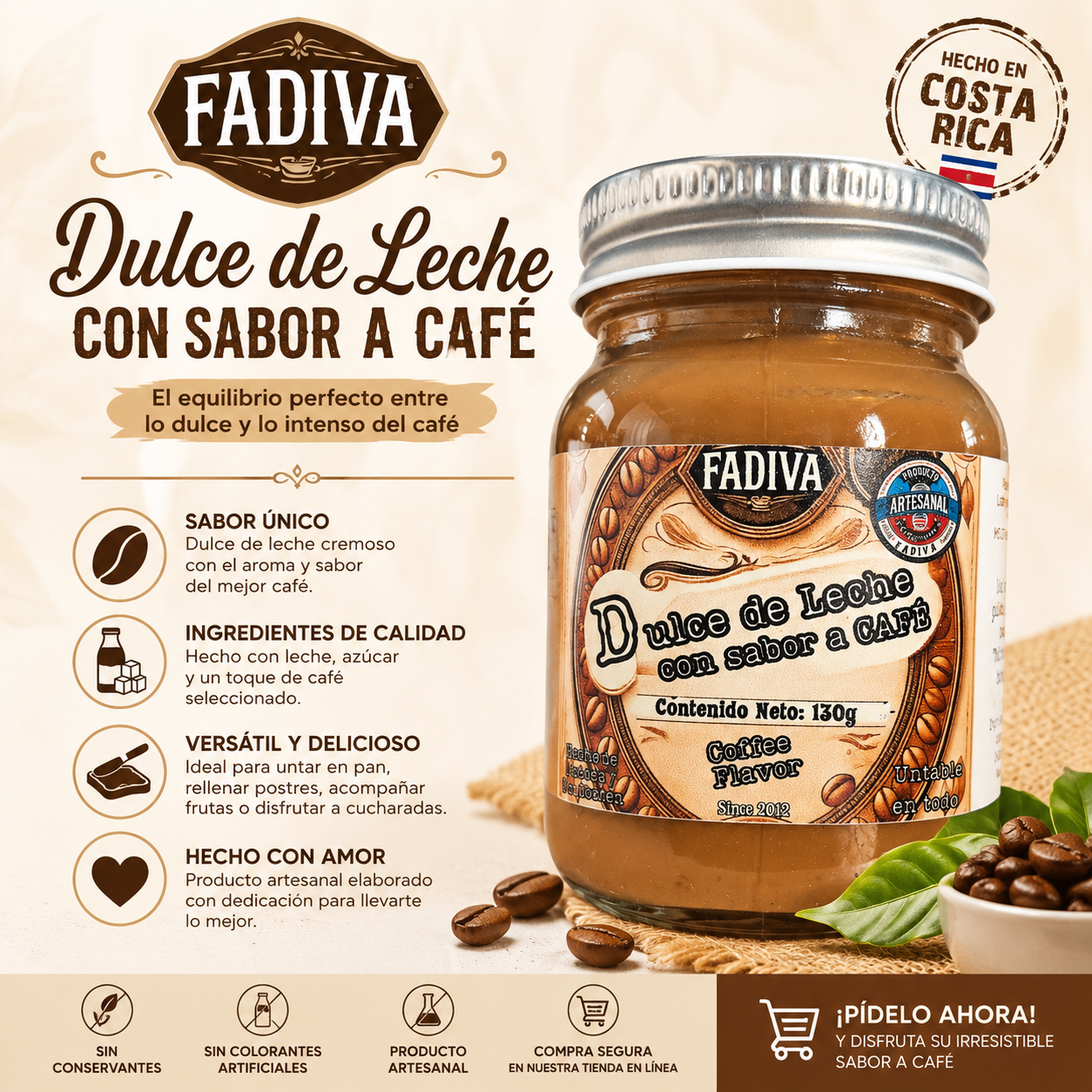 Dulce de Leche de Café 130g Fadiva