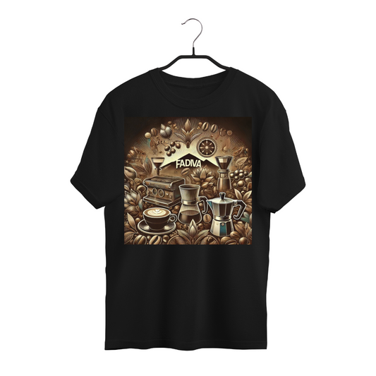 T-shirt  Manga Corta Negra, Diseño 7 Vintage FADIVA