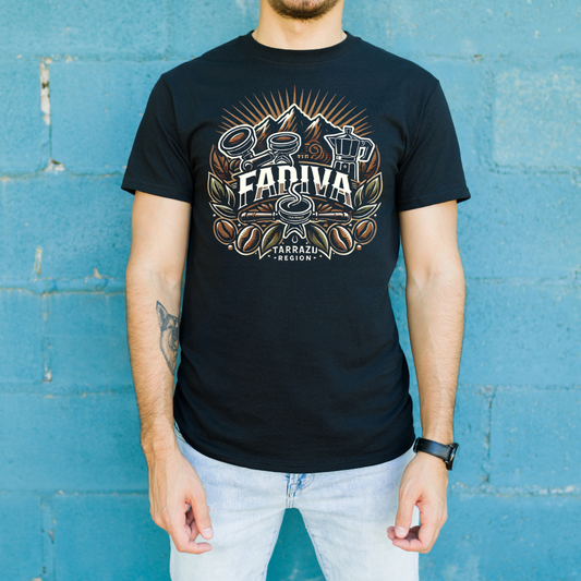 T-shirt Manga Corta Negra, Diseño 3 Vintage FADIVA