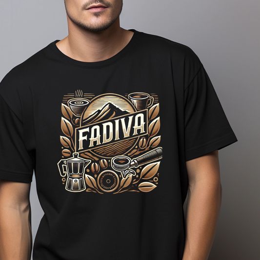 T-shirt Manga Corta Negra, Diseño 2 Vintage FADIVA
